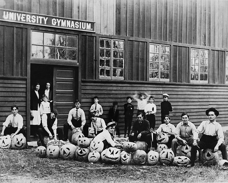 Student Halloween party at the University of Southern California, ca. 1890